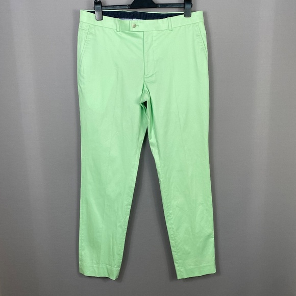 The Savile Row Company Mens Camden Chino Pants in Mint Green Size 42R 36W - Picture 2 of 8